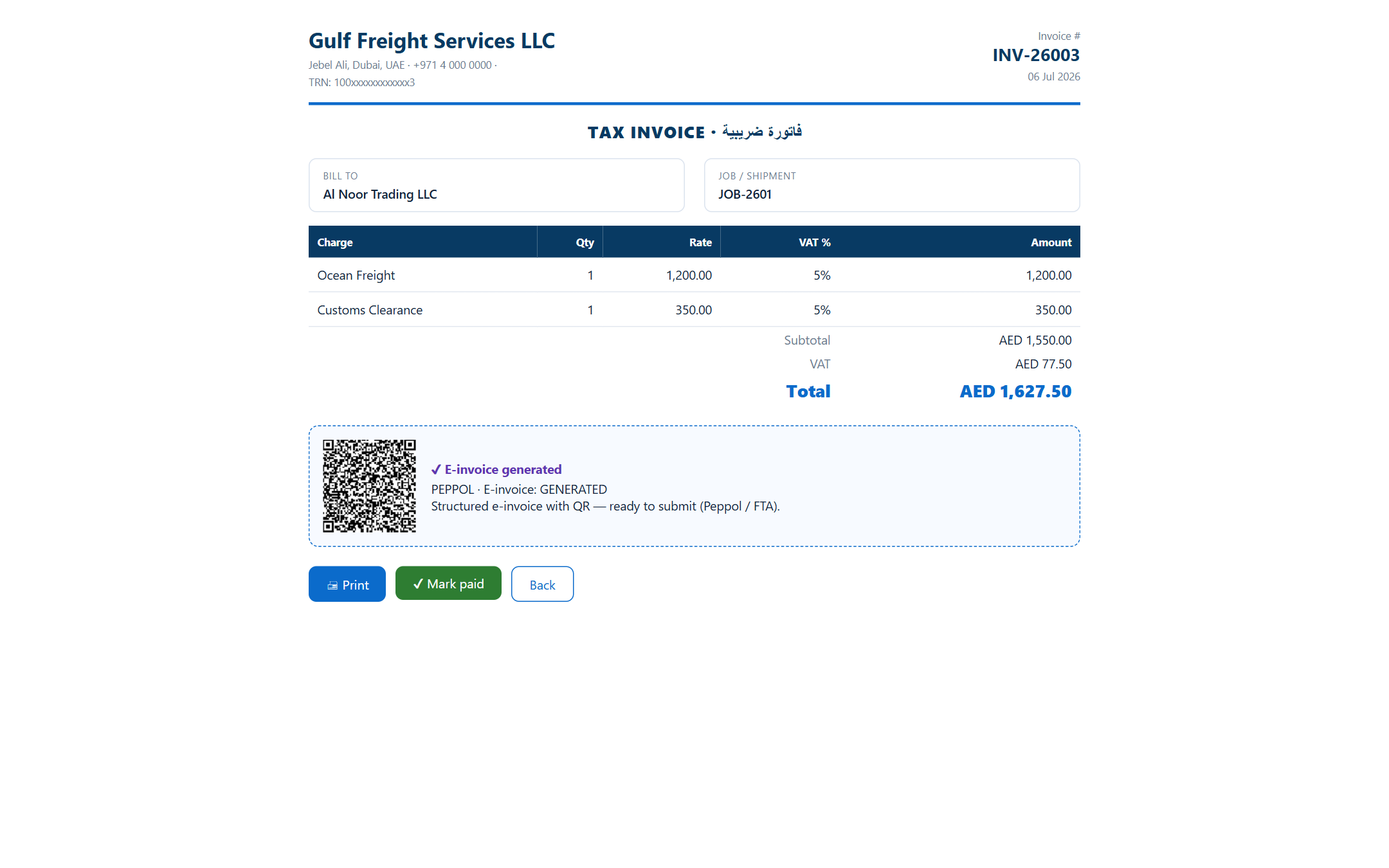 Invoice print